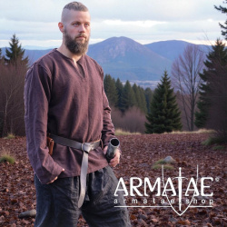Wikingertunika „Ivar“ Braun aus robuster Baumwolle von Leonardo Carbone auf https://armatae.shop - Bild 3