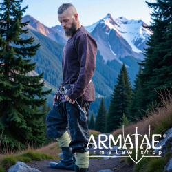 Wikingertunika „Ivar“ Braun aus robuster Baumwolle von Leonardo Carbone auf https://armatae.shop - Bild 4