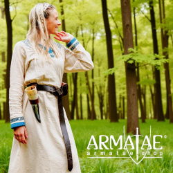 Wikinger Kleid „Lagertha“ – Natur/Blau von Leonardo Carbone auf https://armatae.shop - Bild 3