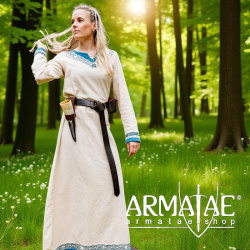 Wikinger Kleid „Lagertha“ – Natur/Blau von Leonardo Carbone auf https://armatae.shop - Bild 5
