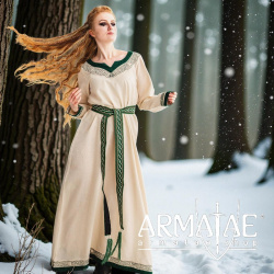 Wikinger Kleid „Lagertha“ – Natur/Grün von Leonardo Carbone auf https://armatae.shop - Bild 9