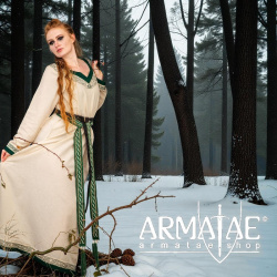 Wikinger Kleid „Lagertha“ – Natur/Grün von Leonardo Carbone auf https://armatae.shop - Bild 3