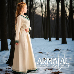 Wikinger Kleid „Lagertha“ – Natur/Grün von Leonardo Carbone auf https://armatae.shop - Bild 8