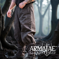 Hose „Tiago“ mit Beinschnürung – Braun | Bequeme Mittelalter-Hose aus Baumwolle auf https://armatae.shop - Bild 6