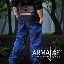 Mittelalter-Hose „Veit“ Blau mit Gummizug | Bequeme Baumwollhose für Alltag & Events auf https://armatae.shop - Bild 4