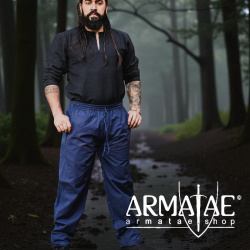 Mittelalter-Hose „Veit“ Blau mit Gummizug | Bequeme Baumwollhose für Alltag & Events auf https://armatae.shop - Bild 2