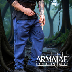 Mittelalter-Hose „Veit“ Blau mit Gummizug | Bequeme Baumwollhose für Alltag & Events auf https://armatae.shop - Bild 1