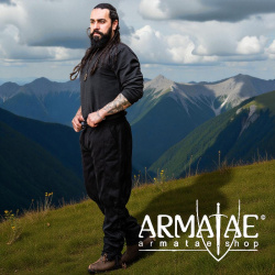 Wikinger-Wollhose „Jorgen“  Schwarz | Robuste Wikingerhose mit Schnürung & Gummizug auf https://armatae.shop - Bild 5