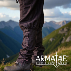 Wikinger-Wollhose „Jorgen“ Braun | Robuste Wikingerhose mit Schnürung & Gummizug auf https://armatae.shop - Bild 6