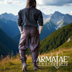 Wikinger-Wollhose „Jorgen“ Braun | Robuste Wikingerhose mit Schnürung & Gummizug auf https://armatae.shop - Bild 7