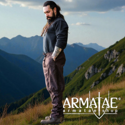 Wikinger-Wollhose „Jorgen“ Braun | Robuste Wikingerhose mit Schnürung & Gummizug auf https://armatae.shop - Bild 2