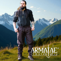 Wikinger-Wollhose „Jorgen“ Braun | Robuste Wikingerhose mit Schnürung & Gummizug auf https://armatae.shop - Bild 1