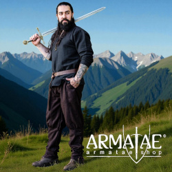 Wikinger-Wollhose „Jorgen“ Braun | Robuste Wikingerhose mit Schnürung & Gummizug auf https://armatae.shop - Bild 3