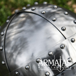 Eisenhut mit Spangen & Wangenklappen – Mittelalterhelm 14. Jahrhundert aus 1,6 mm Stahl auf https://armatae.shop - Bild 2