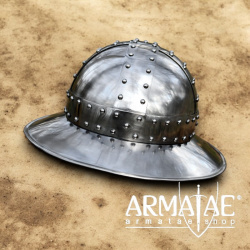 Eisenhut mit Spangen & Wangenklappen – Mittelalterhelm 14. Jahrhundert aus 1,6 mm Stahl auf https://armatae.shop - Bild 5