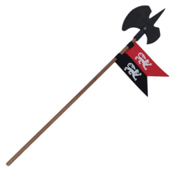 Kinder Hellebarde mit Flagge aus Holz und dickem, weichen Gummi auf https://armatae.shop