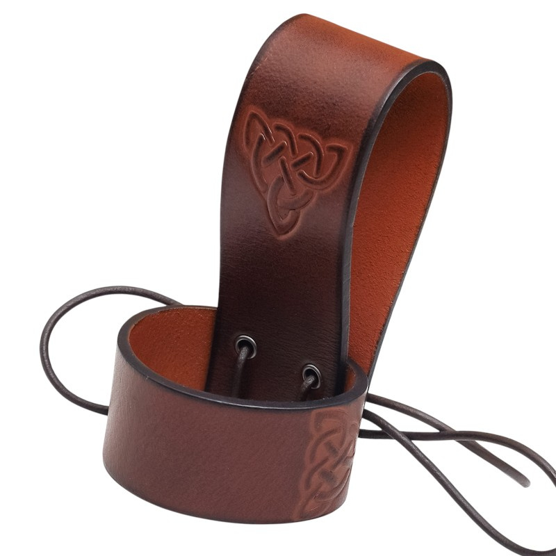 Lord of Battles Universal Gürtelhalter Leder braun mit Keltischem Knoten