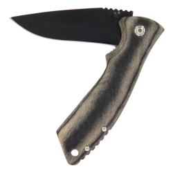 Taschenmesser mit Pakkaholz-Griff – Klappmesser mit schwarzer Edelstahlklinge & Gürtelclip - Bild 4