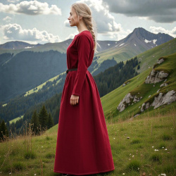 Wikinger Kleid Helga rot auf https://armatae.shop - Bild 4