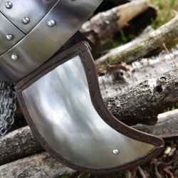 Spangenhelm mit Wangenklappen & Brünne – 2 mm Stahl | Schaukampftauglicher Baldenheim-Helm - Bild 4