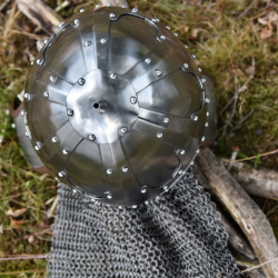 Spangenhelm mit Wangenklappen & Brünne – 2 mm Stahl | Schaukampftauglicher Baldenheim-Helm - Bild 2