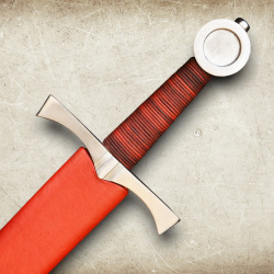 Scheibenknaufdolch für leichten Schaukampf SK-C mit Scheide aus Holz und Leder - Bild 4