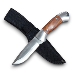 Outdoormesser Pakkawood mit Feuerstarter – 420er Edelstahl, 22 cm, inkl. Nylonetui - Bild 1