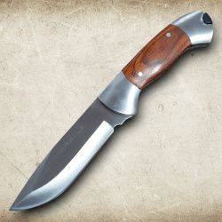 Outdoormesser Pakkawood mit Feuerstarter – 420er Edelstahl, 22 cm, inkl. Nylonetui - Bild 2