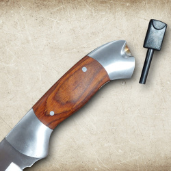 Outdoormesser Pakkawood mit Feuerstarter – 420er Edelstahl, 22 cm, inkl. Nylonetui - Bild 3
