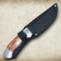 Outdoormesser Pakkawood mit Feuerstarter – 420er Edelstahl, 22 cm, inkl. Nylonetui - Bild 6