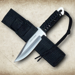 Outdoormesser Black Survival – Kompaktes EDC Messer 420 Stahl Fulltang 19 cm - Bild 5