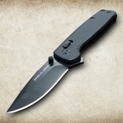 Taschenmesser beidhändig – 8Cr14MoV Stahl, Micarta Griff, Gürtelclip - Bild 5