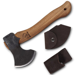 BeaverCraft AX3 Woodcraft Bushcraft Spaltbeil – 1066 Carbonstahl mit Lederscheide - Bild 1