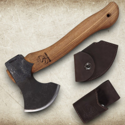 BeaverCraft AX3 Woodcraft Bushcraft Spaltbeil – 1066 Carbonstahl mit Lederscheide - Bild 5