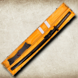 Katana S0279H – Funktionelles Samurai Schwert aus 1045 Damaststahl mit Holzkiste & Ständer - Bild 3