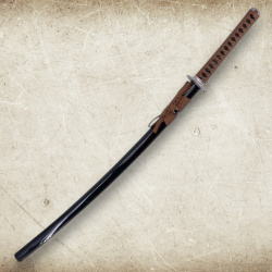 Katana S6064 – 1065 Kohlenstoffstahl mit Titanbeschichtung, Rochenleder Griff & Ständer - Bild 4