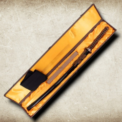 Katana S6064 – 1065 Kohlenstoffstahl mit Titanbeschichtung, Rochenleder Griff & Ständer - Bild 5