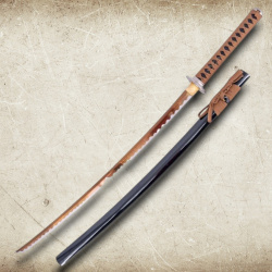 Katana S6064 – 1065 Kohlenstoffstahl mit Titanbeschichtung, Rochenleder Griff & Ständer - Bild 6