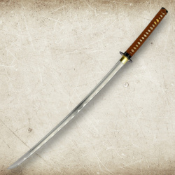 Handgeschmiedetes Katana Classic Wood – Gefalteter 1095 Kohlenstoffstahl mit Samekawa & Hartholz Saya - Bild 4