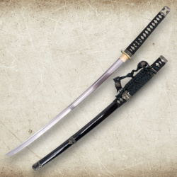 Katana S0328 – Funktionelles Samurai Schwert mit Stahlklinge & schwarzer Holzscheide - Bild 7