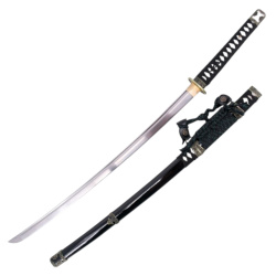 Katana S0328 – Funktionelles Samurai Schwert mit Stahlklinge & schwarzer Holzscheide - Bild 1