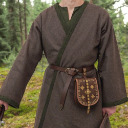 Haithabu Klappenrock aus 100 % recycelter Wolle – Jarl Kaftan mit Diamantköper-Borte - Bild 1