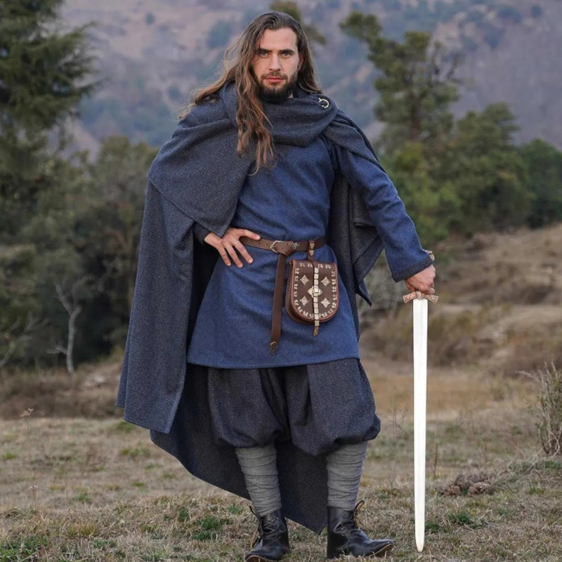 Alaric Wikinger Umhang / Decke mit Diamantköper – Historischer Mittelalter Wollmantel - Bild 1