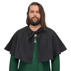 Mittelalterlicher Woll Schulterumhang – Kurzer Cape Mantel für LARP & Renaissance - Bild 1