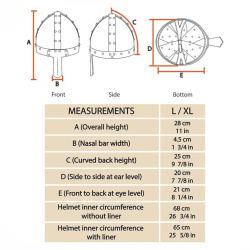 Normannischer Nasalhelm aus 1,6 mm Stahl – 11. Jahrhundert Replik mit Lederinlay - Bild 6