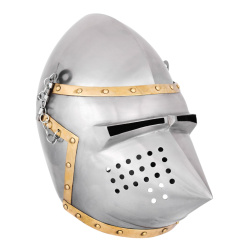 Beckenhaube mit Hundsgugel – Ritterhelm um 1390 aus 1,6 mm Stahl - Bild 1