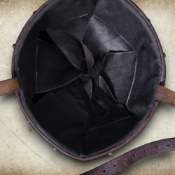 Konischer Bogenschützenhelm aus 1,6 mm Stahl – Mittelalterhelm mit Lederinlay - Bild 5