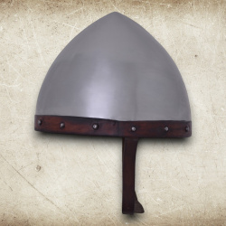 Konischer Bogenschützenhelm aus 1,6 mm Stahl – Mittelalterhelm mit Lederinlay - Bild 2
