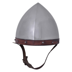Konischer Bogenschützenhelm aus 1,6 mm Stahl – Mittelalterhelm mit Lederinlay - Bild 1