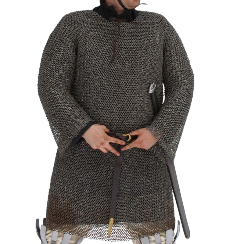 Kettenhemd Hauberk aus Federstahl – langes Kettenhemd mit 8 mm Ringdurchmesser, schaukampftauglich - Bild 1